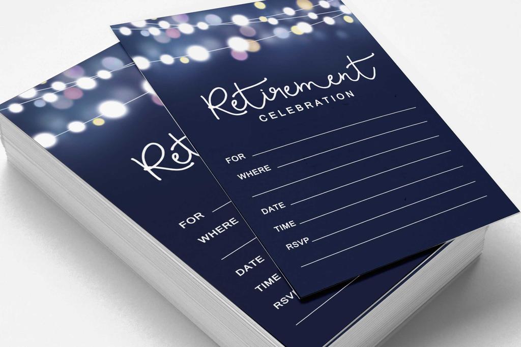 Inkdotpot Упаковка из 30 приглашений «Присоединяйтесь к нам» с конвертами, пригласительные открытки на вечеринку по случаю выхода на пенсию, принадлежности для вечеринок в стиле «Заполняй в». 5 X 7 дюймов