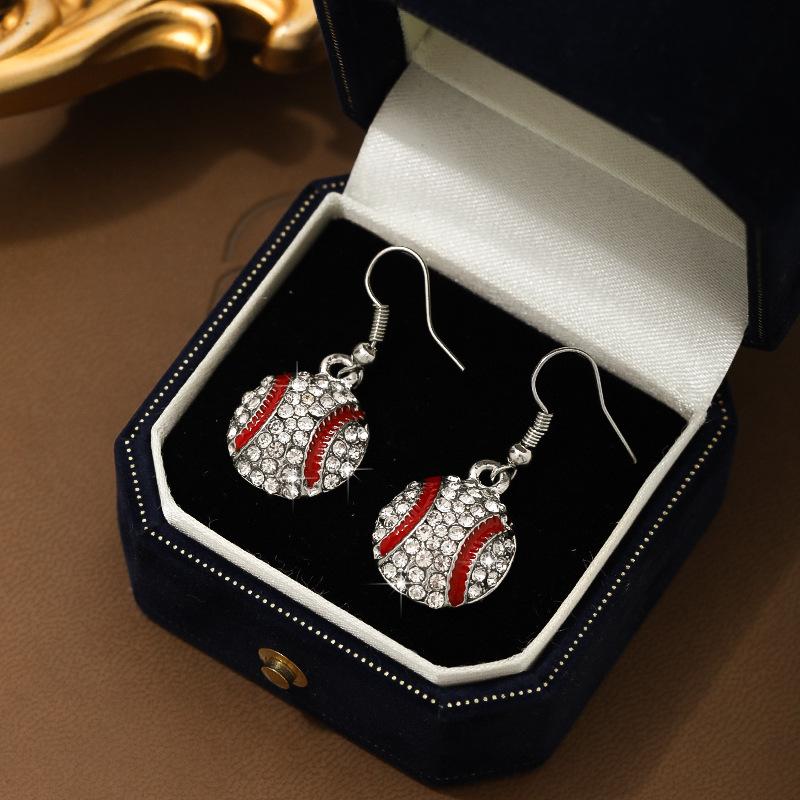 Meier Necklace and earring set - unisex european & american style creative baseball design jewelry