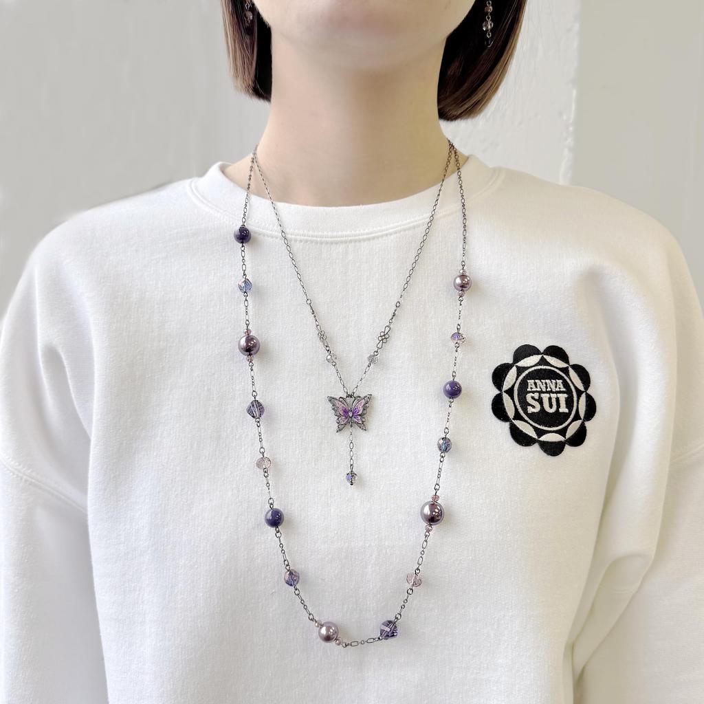 Комплект колье с мотивом бабочки SAMN190655XV [Anna Sui] 2 предмета