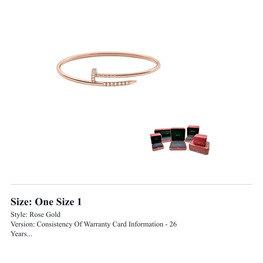 Cartier JUSTE UN CLOU Бриллиантовые браслеты Унисекс Розовое золото B6091317