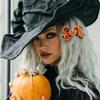Funny Halloween Bow Hair Clip Eyeball Bat Duckbill Clip Fashion Pumpkin Hairpin  Party