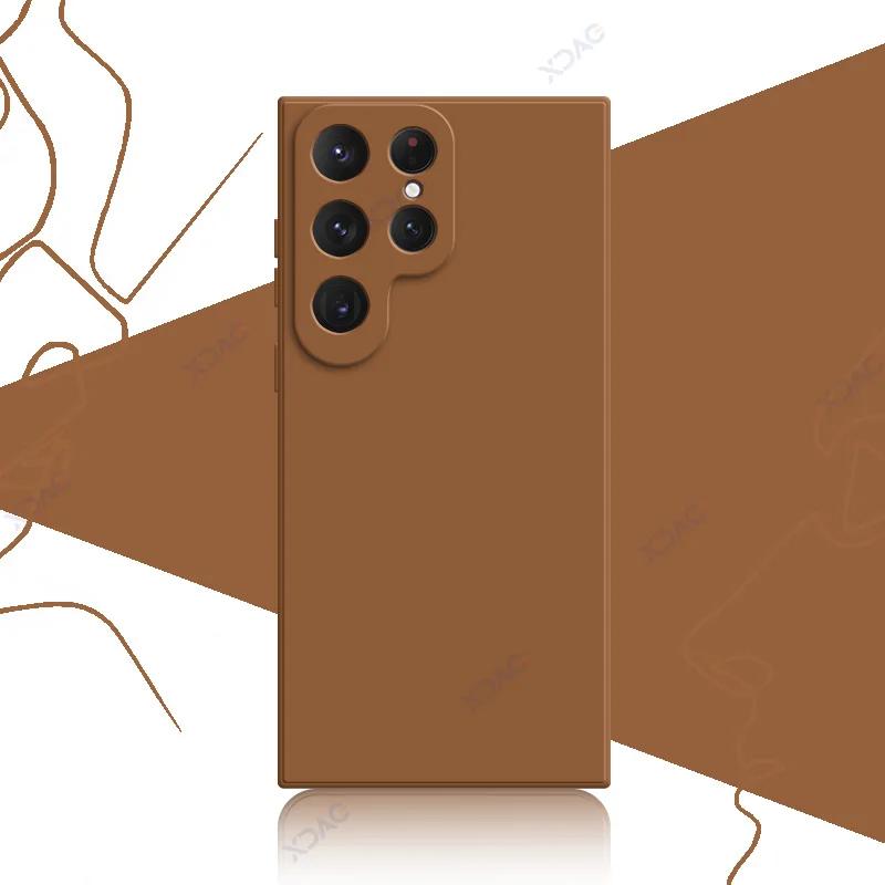 Роскошный мягкий квадратный жидкий силиконовый чехол для Samsung S23 FE Plus Ultra SamsungS23 S23FE S23Plus S23Ultra 5G Coque