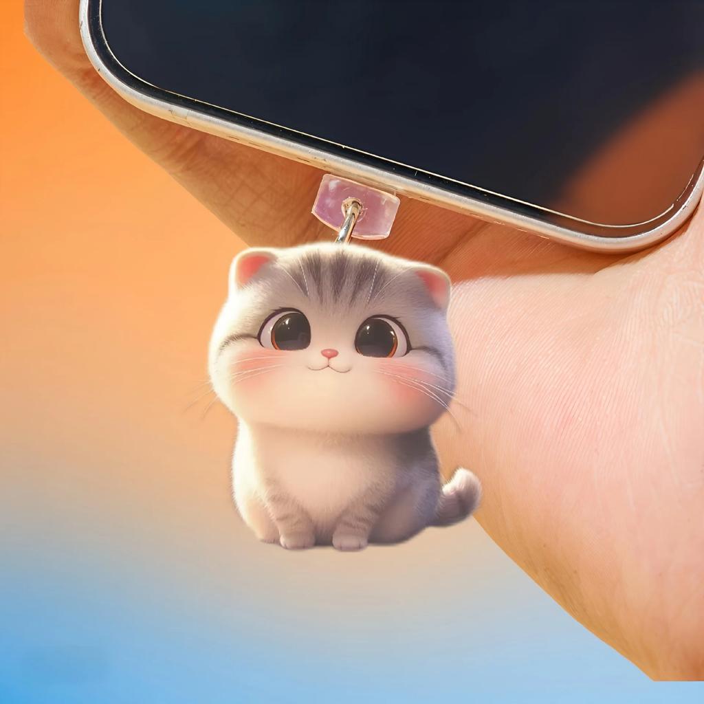 Случайные 5 штук 2D акриловых заглушек для защиты от пыли для телефона, яркие цвета, долговечные, пыленепроницаемые и прочные, подходят для праздничных подарков