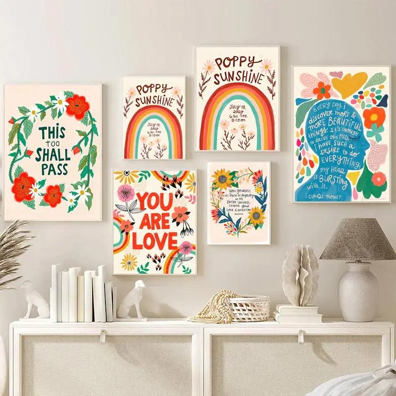 Вдохновляющая цитата Арт-постер Бохо Детская Комната Цвет Холст Живопись Клод Моне Настенный Принт Картина с цветами Кабинет Домашний Декор