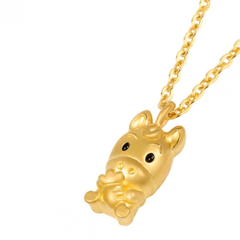 Porti Solid Gold 24k 1.875g Horse Zodiac Necklace