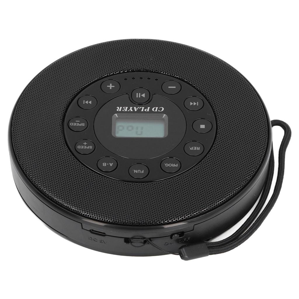 Портативный CD-плеер с динамиками Anti Skip 1500mAh перезаряжаемый CD-плеер для CD CD RW MP3 черный