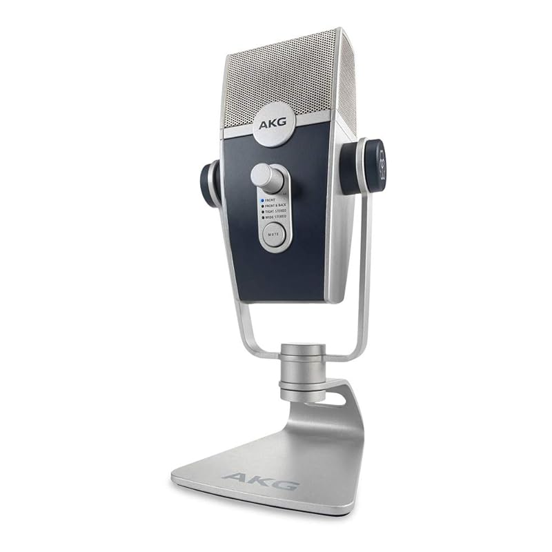 AKG Lyra-Y3 USB-микрофон с боковой адресацией [Компактная модель, идеально подходит для PODкастинга и стриминга, Четыре режима направленности, Подходит для профессиональной записи,