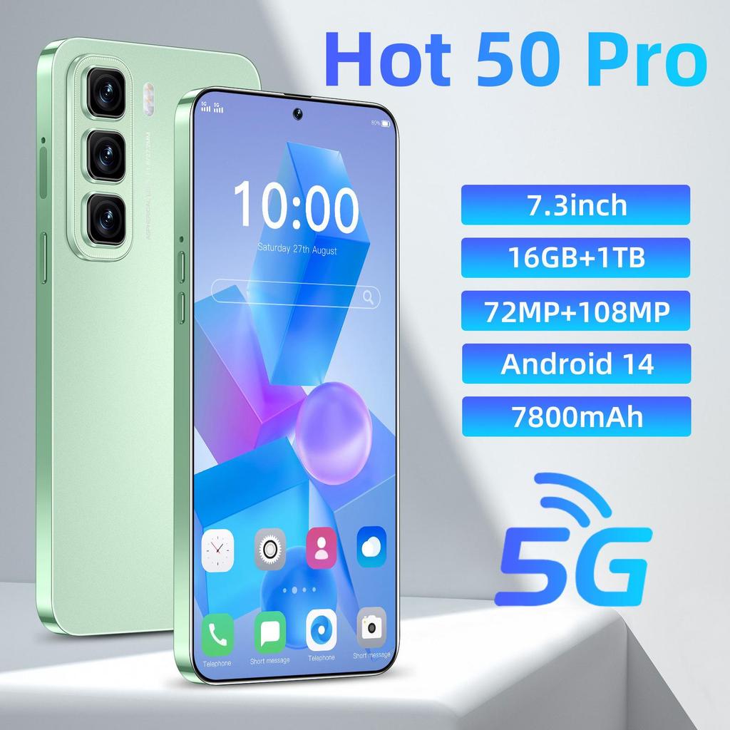 В наличии Эксклюзивный смартфон Hot 50 Pro: Большой HD-экран, 16 ГБ ОЗУ, 1 ТБ памяти