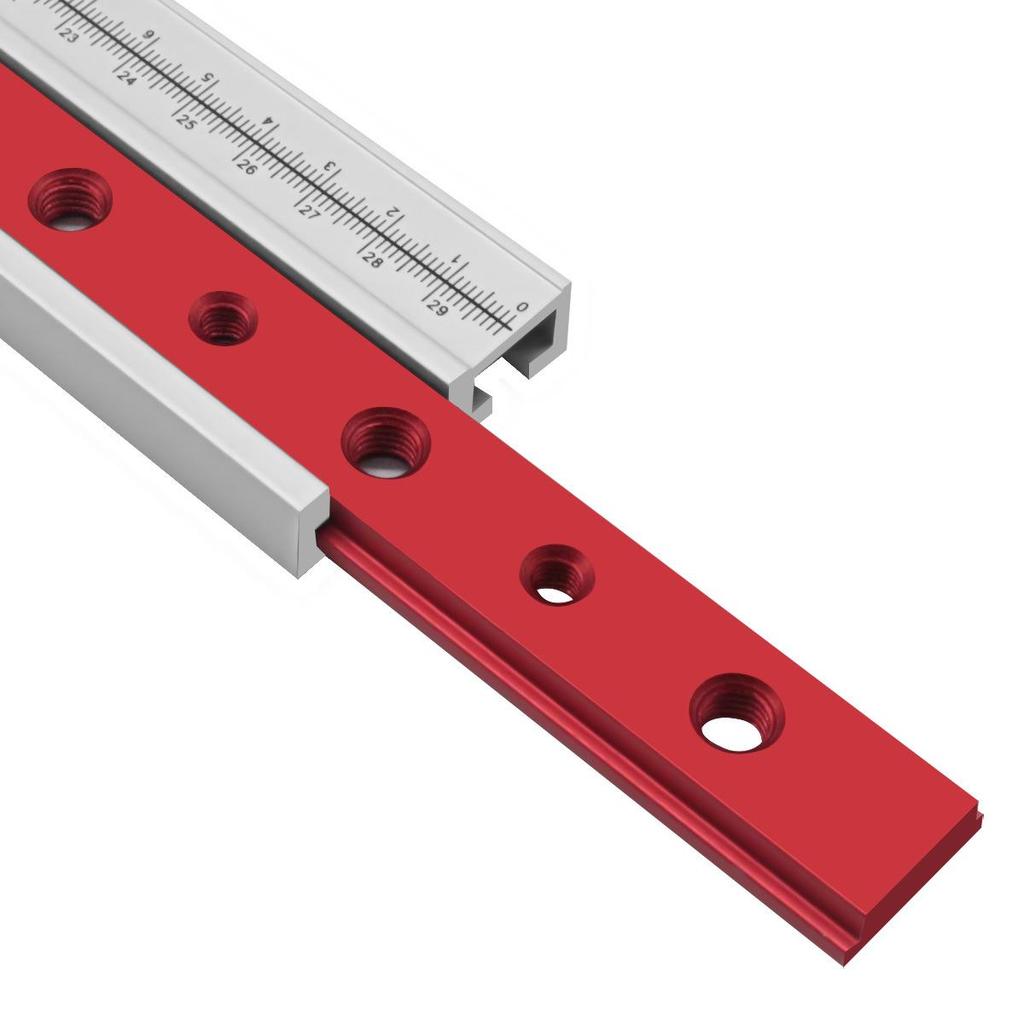 300mm Linear Slide Rail & Block: Aluminum Groove Slide for Table Saw, Engraving Machine, & Workbench DIY Modifications.