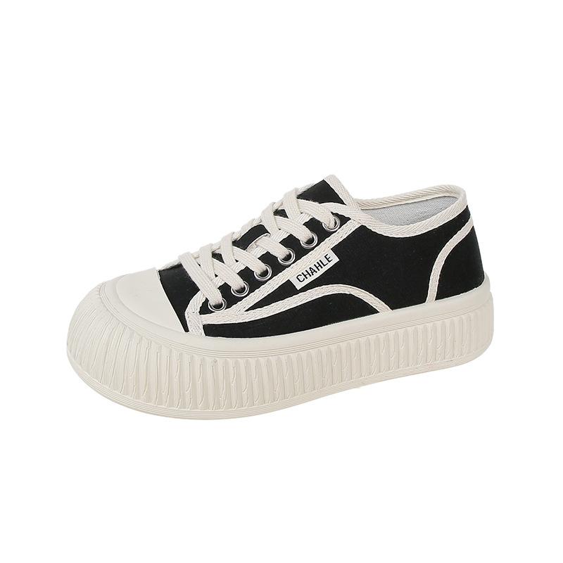 Canvas Thick Baseplate Shoes 2025 Spring and Autumn New Women's Trend Versatile Breathable Biscuit Shoes Light and Non-slip