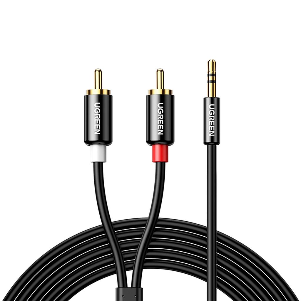 Ugreen AV116 Premium 3.5mm Male to 2RCA Male Audio Cable, 2m - Black