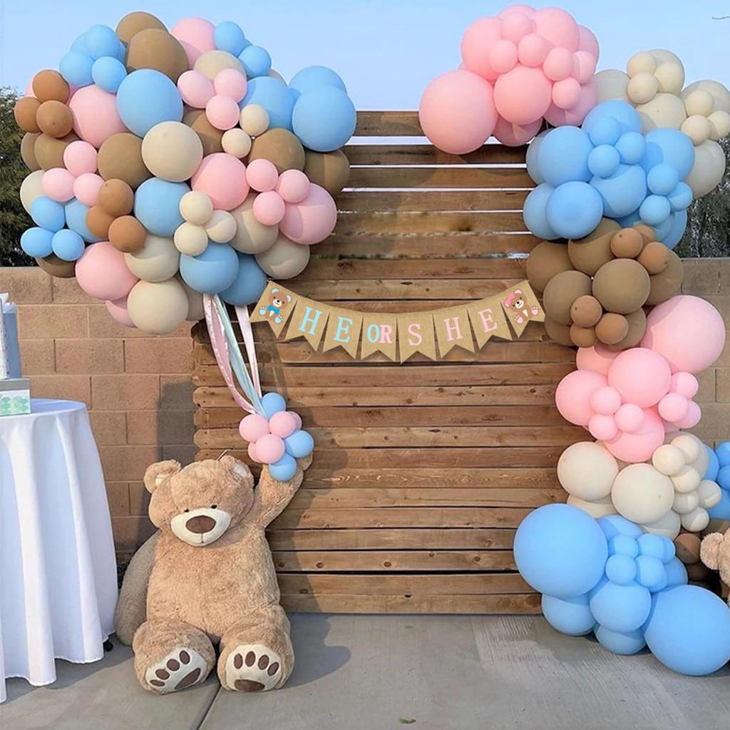 Баннер 'Медведь Он Или Она' для Детского Праздника Раскрытия Пола Мальчик Девочка Баннер из Мешковины Лесной Лес Приветствие Малышу Гирлянда Знак Фон