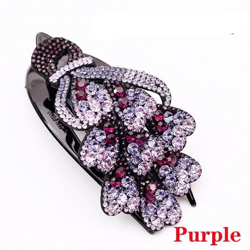 Hair Shine Diamond Multicolor Large Claw Hairwear Fashion Women Heart Butterfly Hair Clip Rhinestone Hair Accessory