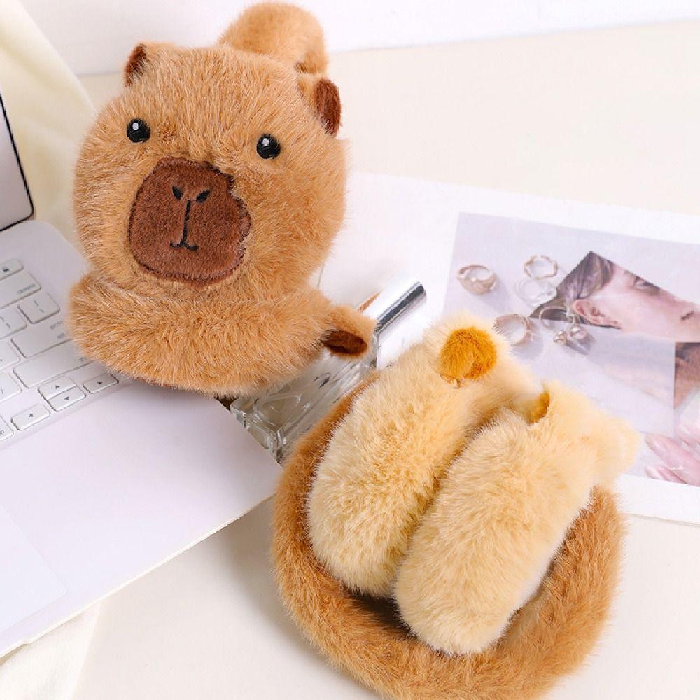 Foldable Capybara Plush Earmuffs Thicken Cute Ear Cover Panda Warm Earflaps Outdoors Activities