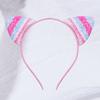 Повязка на голову для девочек с блестками, нескользящая тонкая гибкая прочная прическа, украшение ярких цветов, повязка для волос принцессы с кошачьими ушками, аксессуары для волос