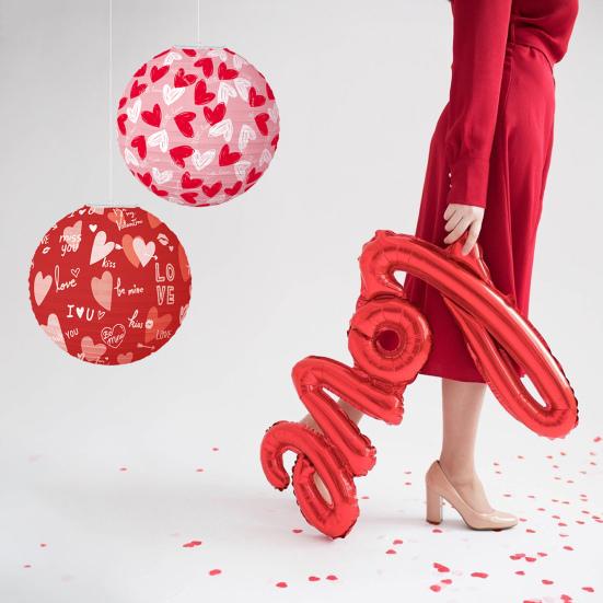 1 шт./6 шт., фонарь на день святого Валентина, бумажный фонарь с сердечным узором, подвесной кулон для внутреннего и наружного декора