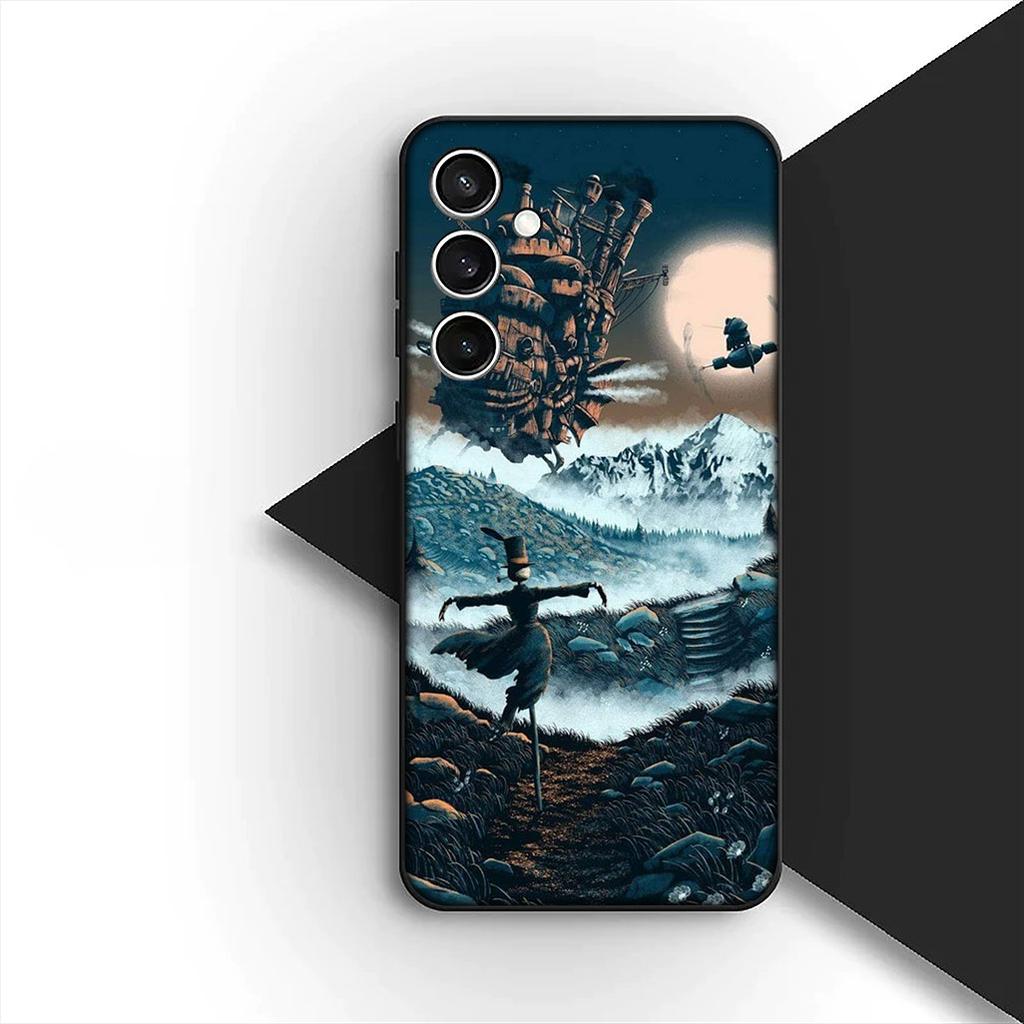 Для Samsung Galaxy S20 S22 S21 FE Ultra Plus A07 A17 A15 A16 A25 A57 A37 Чехол для телефона Howls Аниме Движущийся Мультяшный Замок