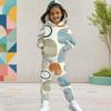 Girls Orange Plaid Printed Hooded Long Sleeve Kangaroo Pocket Top Cuffed Pants Two Piece Outfit