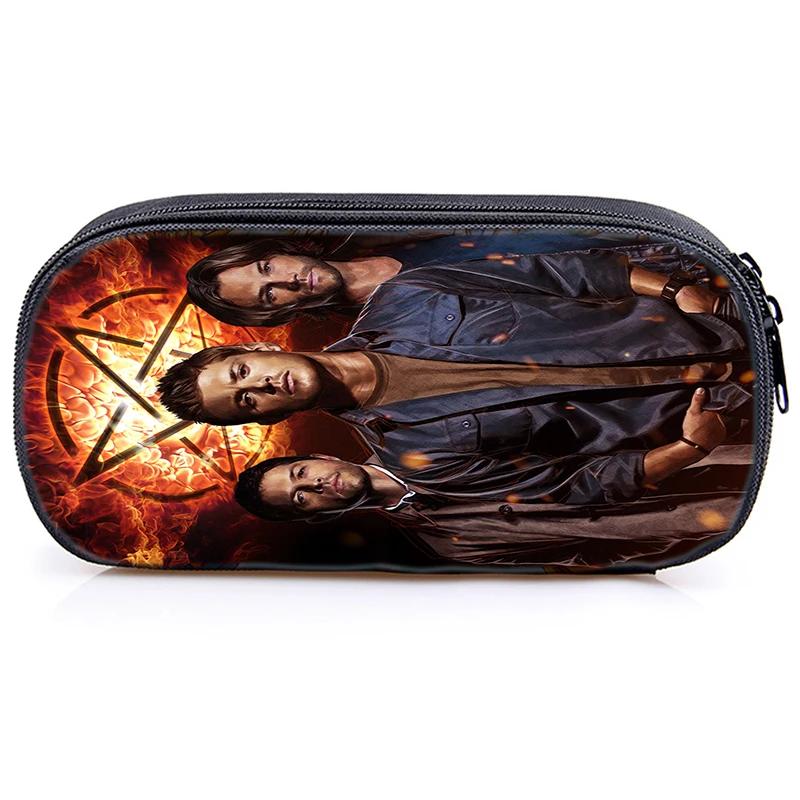 3Pcs Set Supernatural Backpack Students Travel Mochila Waterproof Boy Girl Schoolbag SPN Evil Rucksack Shoulder Bag Pencil Case