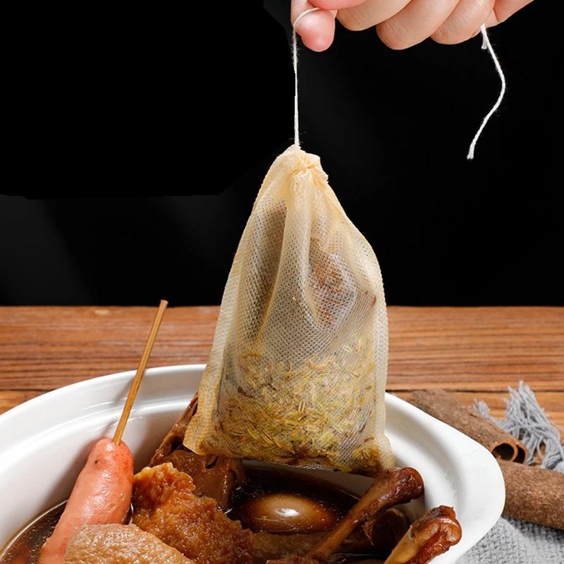 100 шт. чайных пакетиков из нетканого материала, пакетики для чайного фильтра для специй, чайный инфузер с запайкой, одноразовые запаиваемые фильтры для специй, чайные пакетики