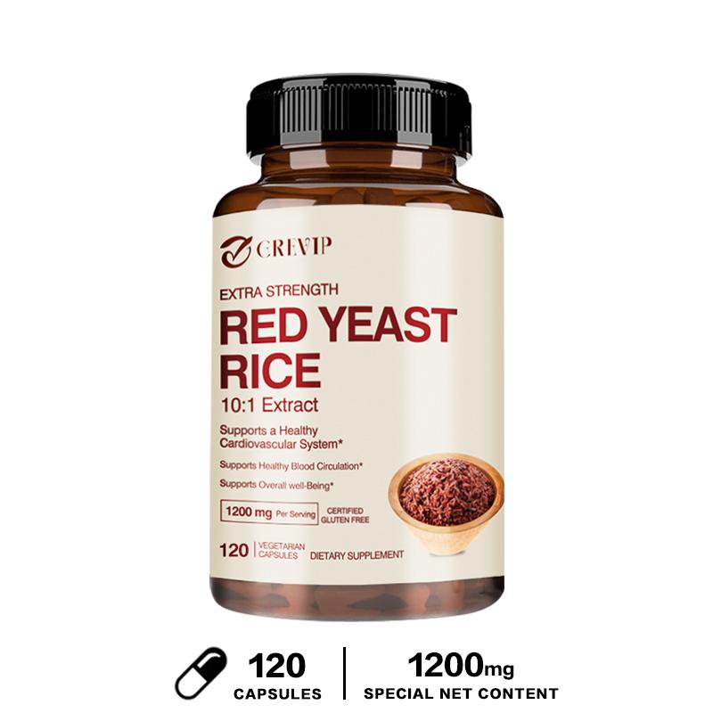 CREVIP High-Concentration Red Yeast Rice Extract Capsules, 10:1 Concentrated, Nourishing and Suitable for Both Men and Women.