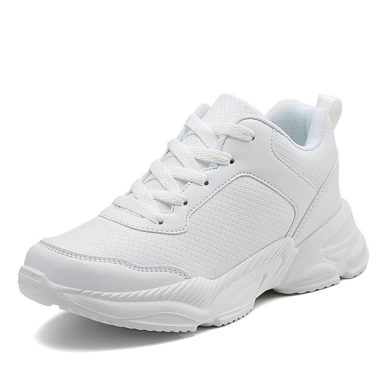 Модные осенне-зимние кожаные кроссовки черные повседневные туфли женские нескользящие на шнуровке 2025 модные удобные водонепроницаемые спортивные туфли