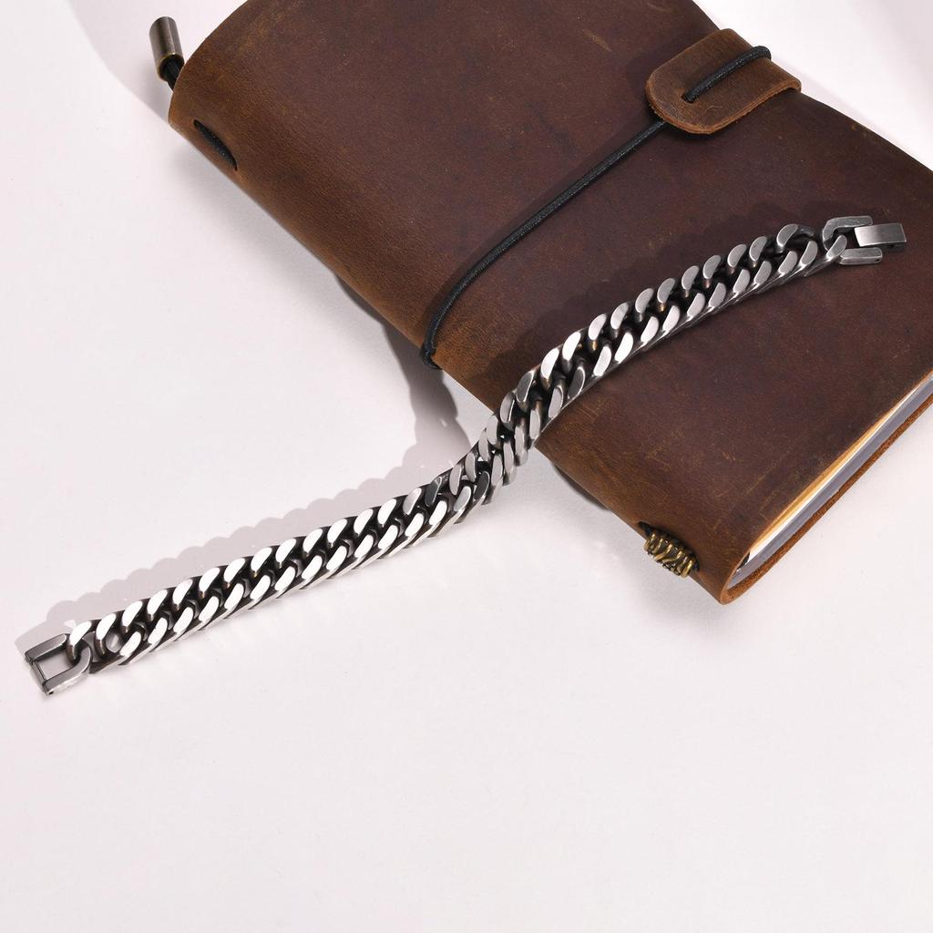 Мужской ретро-кубинский браслет-цепочка из нержавеющей стали - модный аксессуар в стиле хип-хоп (БР-475)