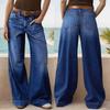 Женские мешковатые джинсы со средней талией, широкие свободные джинсовые брюки, прямые укороченные джинсы-бочонки