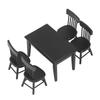 1:12 Dollhouse Table Chair Set Black Wooden Miniature Furniture Accessories for Dining Room Scene