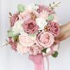 1 Bunch 30cm Wedding Bouquet Flower Artificial Rose Flowers for Bride Bridesmaid, Boho Rustic Wedding Ceremony Anniversary Decor