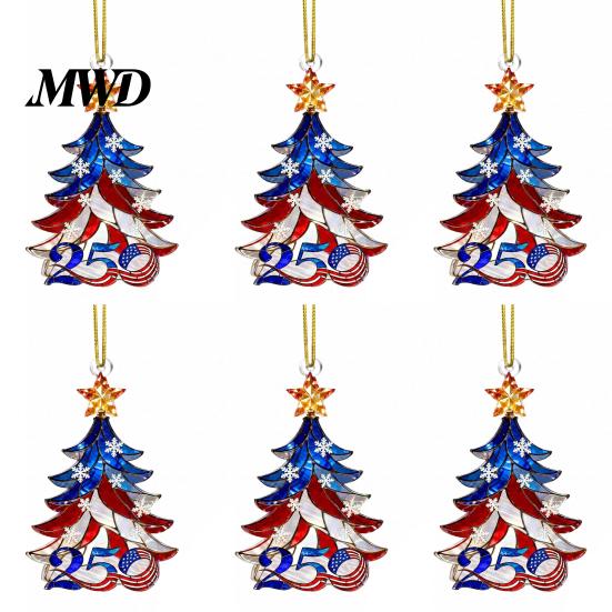 Decorative Window Entrance Pendant 250 Anniversary USA Christmas Ornament, America Years Patriotic Tree Party Gift Decoration, 1776-2026 2D