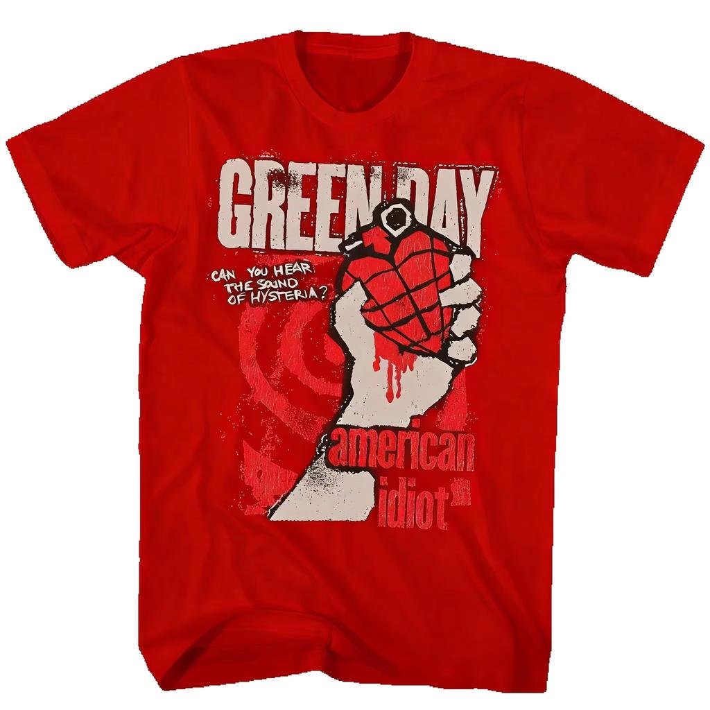 Green Day American Idiot Hysteria Футболка Мужская Женская Рок Музыка Классическая Группа Футболка с коротким рукавом Женская Мода Уличный Топ 1 шт