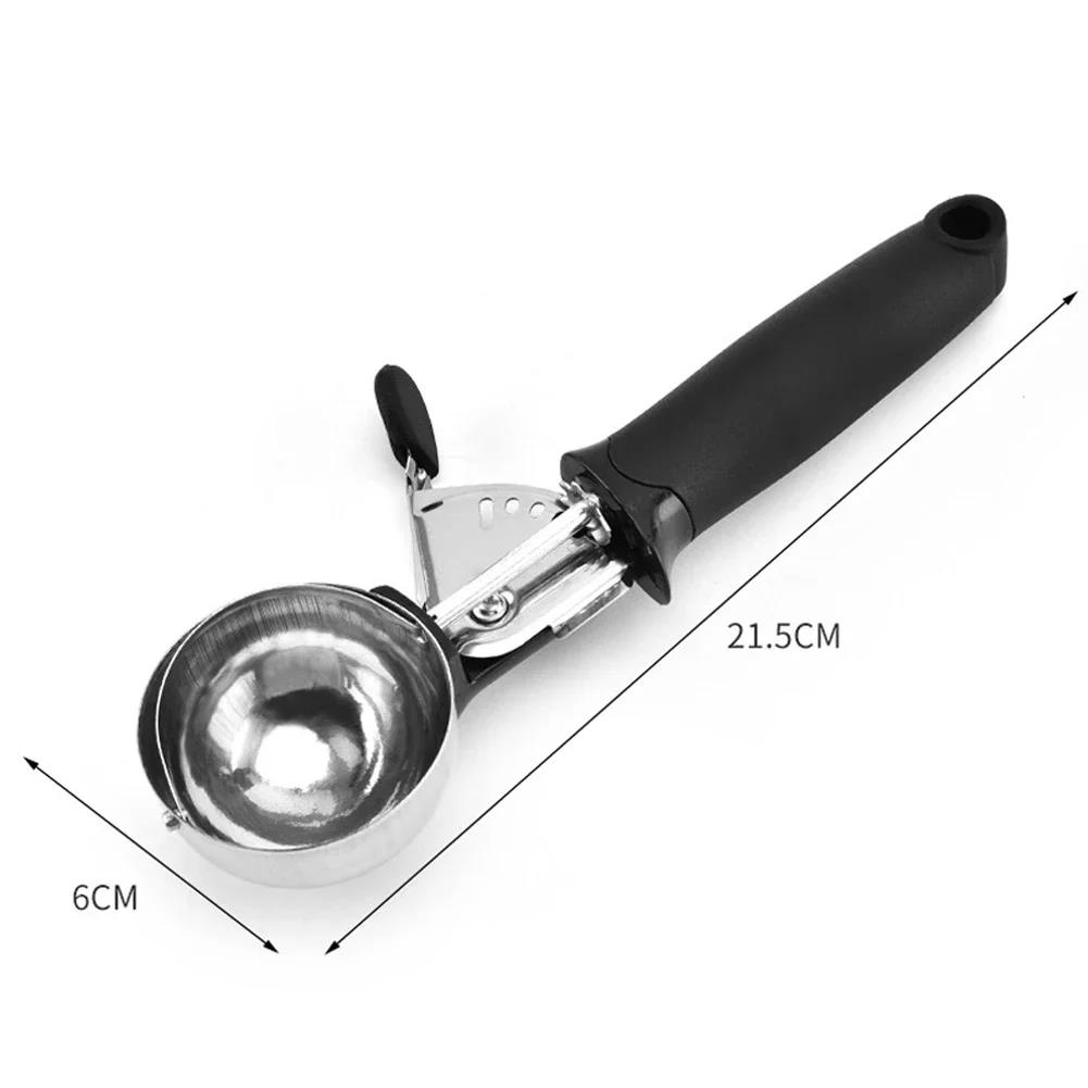 Stainless Steel Ice Cream Spoon Cookie Scoop Melon Fruit Baller Ice Ball Maker Anti-Freeze Handle For Gelatos Yogurt Sundaes 4