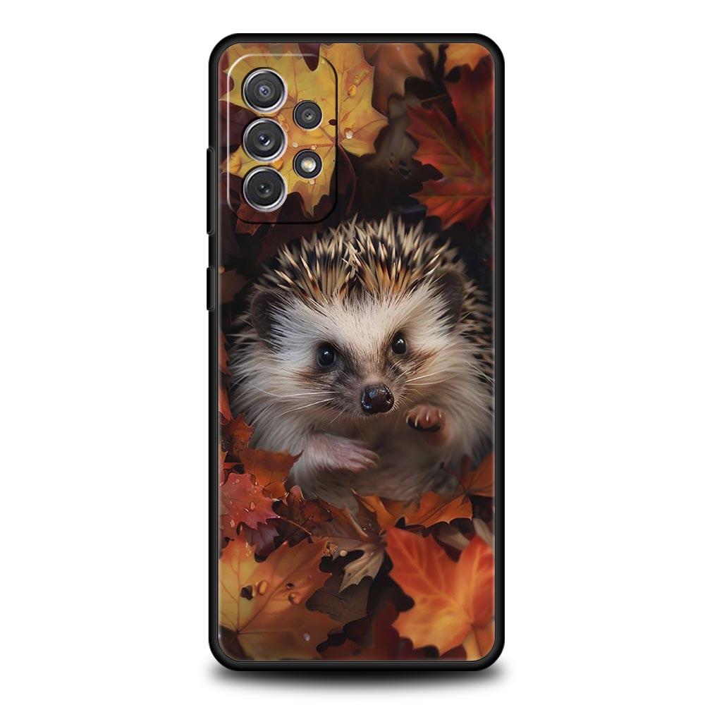 Милый Чехол для Телефона с Ежиком Для Samsung Galaxy A15 A13 A51 A71 A41 A31 A21S A03S A05 A35 A55 A23 A25 A33 A53 A73 5G Чехол
