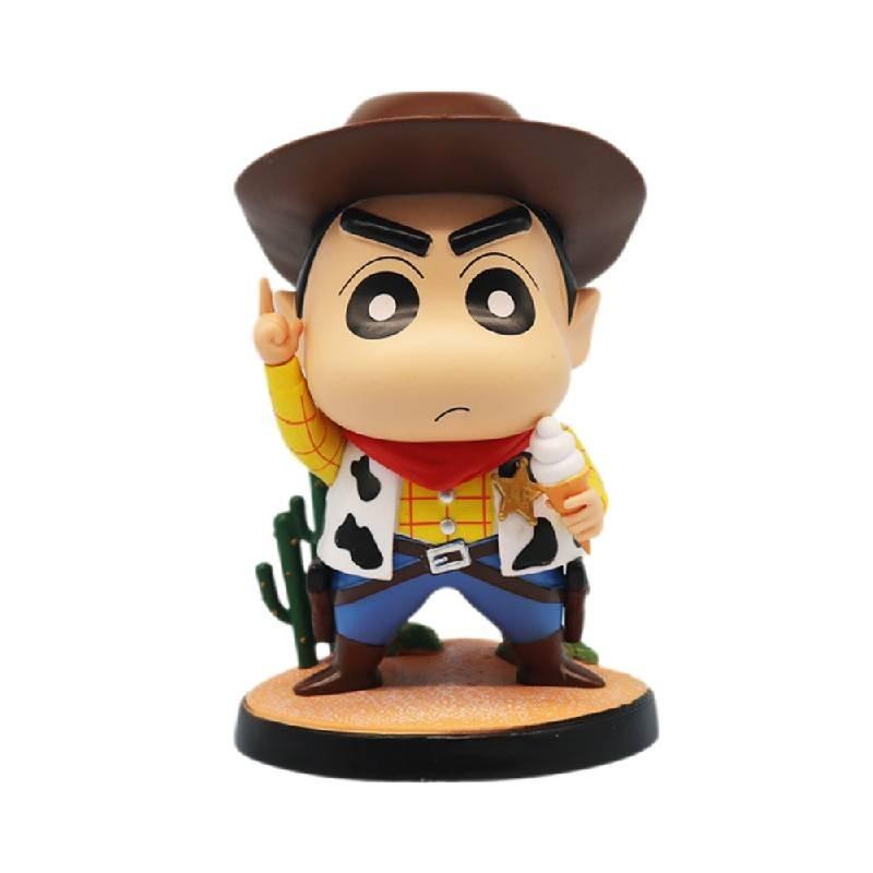 Cowboy Dicky New Crayon Shin-chan Gk Model Hand-made Decoration Pvc Material 15cm