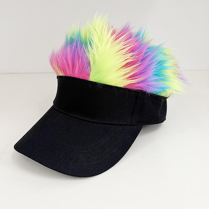 Fashion American flag simulation wig baseball cap European and American street personality wide brim cap batch
