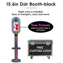 15.6 inch DSLR Touch Screen LED Camera Photo Booth with Ring Light Photo Booth with Flight Case for Christmas birthdays party