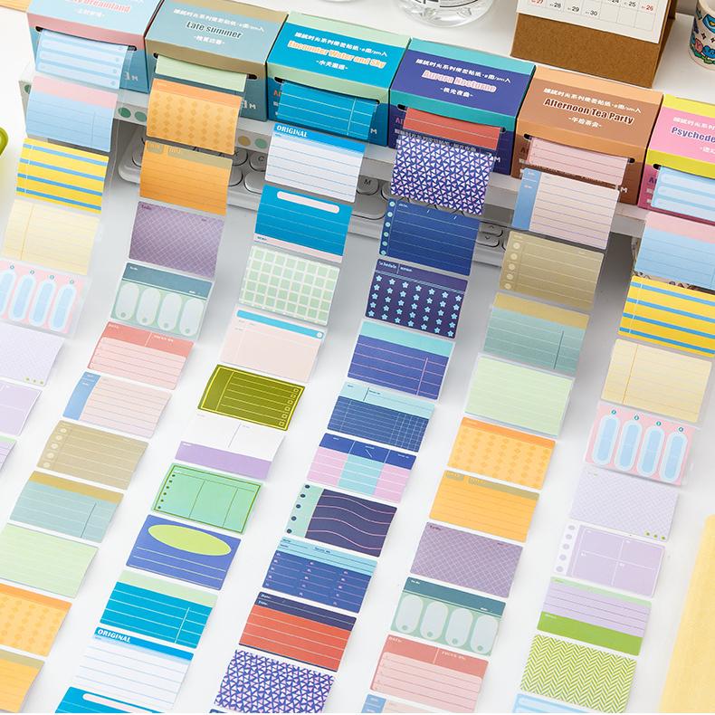 70 Sheet/box Pull Out Style Sticky Note for Kids Simplicity Blank Horizontal Line Memo Pad Study Expanding Sticker Student