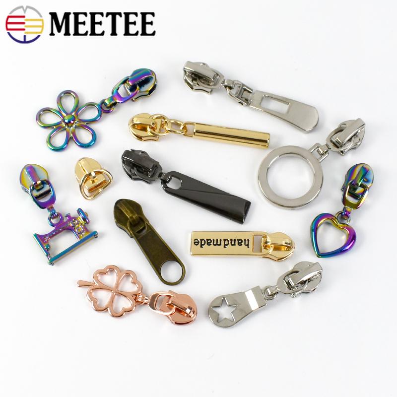 Meetee 5/10/20 шт. 5# Бегунок для молнии для нейлоновых молний Пластиковые спиральные молнии Головки бегунка Ремонтные наборы DIY Швейные аксессуары для одежды