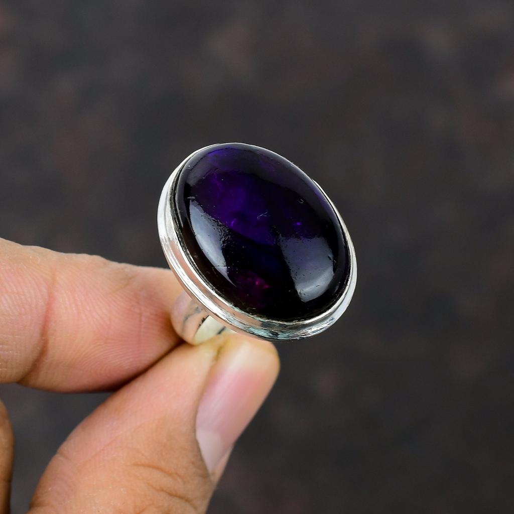 Фиолетовое огненное кольцо с лабрадоритом Кольцо ручной работы Кольцо из стерлингового серебра 925 пробы Регулируемое кольцо Лабрадорит Драгоценный камень Ювелирные изделия Свадебный подарок Стильное кольцо