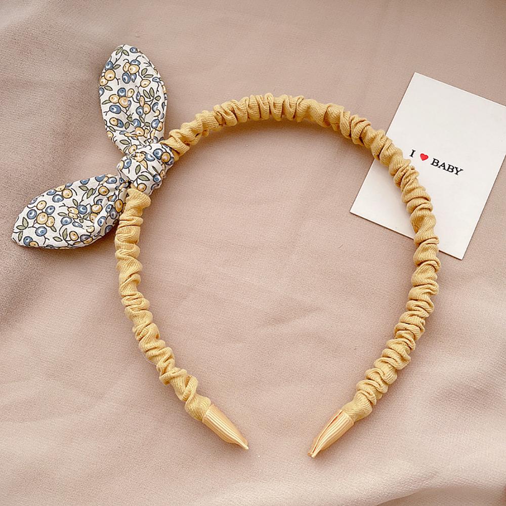 Retro Rabbit Ears Girls Bowknot Headband Hair Accessories Flowers Printed Hairband Hair Hoops