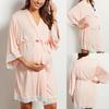 Women's Bathrobe Gown Maternity Nursing Nightdress Robe Kimono Pyjamas Cardigan Sleep Dress