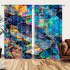 2 шт. Яркие цветные стеклянные шторы с принтом камня для домашнего декора - Карманные шторы для окон в спальню, офис, кухню