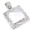 [F7739] - Серебряный кулон ручной работы 'Сапа', серебро с перламутром - 35x35 мм
