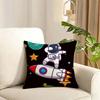 outer space spaceship astronaut rocket Cushion Cover Reversible Plush Pillow Cover Soft Fluffy  Home Decor for Sofa Bedroom