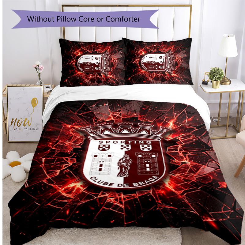 Braga FC Printed 3PCS Bedding Set Breathable Duvet Cover with Pillowcases Decorative Bed Linen for Bedroom Home