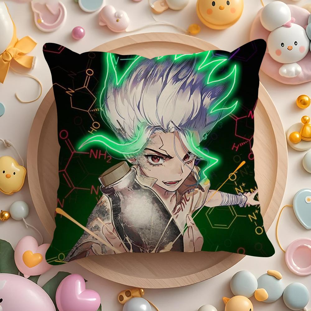 DDrstone Anime Cushion Cover Plush Fabric Soft DoubleSided Printed Sofa Warm Winter Home Gift Pillow Cover