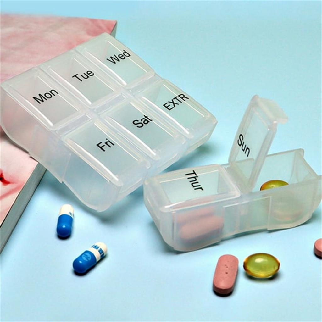 Коробка с добавками на 7 дней. Портативный дорожный бокс. Для рыбьего жира/добавок. Коробка для ежедневного приема лекарств
