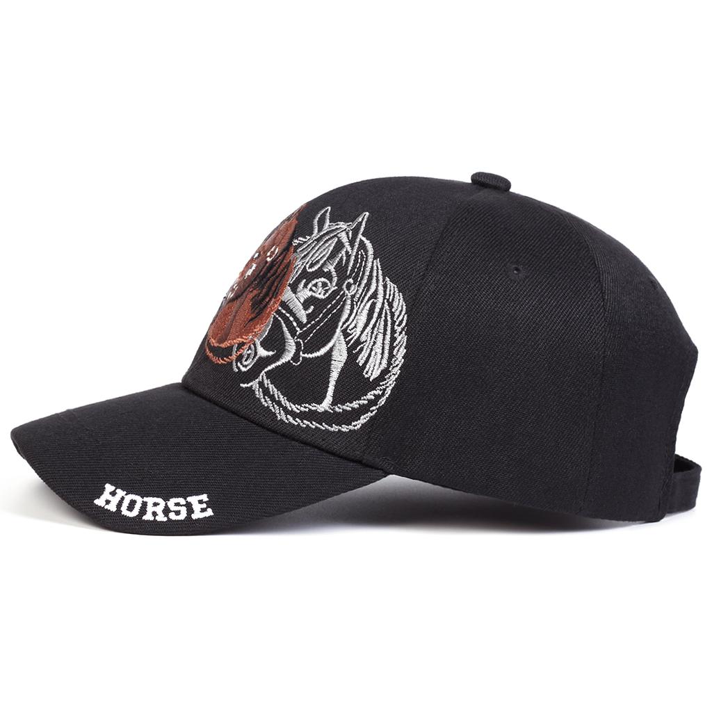 Unisex Splicing Adjustable Horse Embroidery Personality Hip Hop Baseball Hat Trucker Hats Spring Autumn Outdoor Sport Travel For Women Men