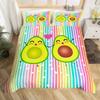 Avocado Bedding Set Full Queen Galaxy Comforter Cover for Kids Teen,Kawaii Fruit Duvet Cover Cartoon Tropical Food Bedroom Decor